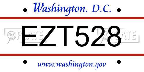 EZT528 District Of Columbia License Plate