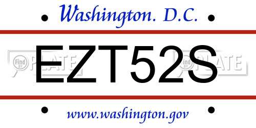 EZT52S District Of Columbia License Plate