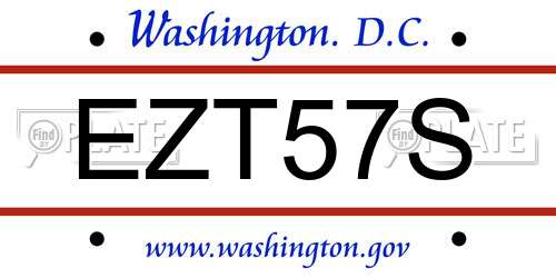 EZT57S District Of Columbia License Plate