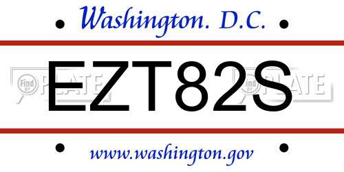 EZT82S District Of Columbia License Plate