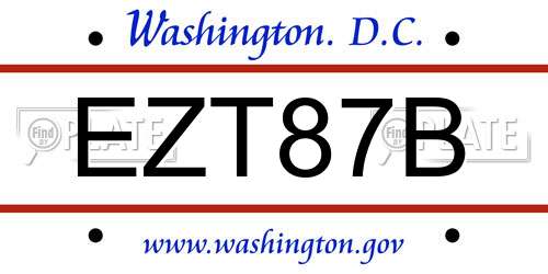 EZT87B District Of Columbia License Plate