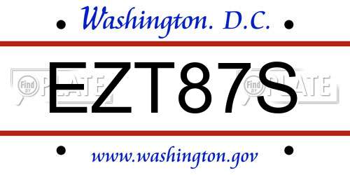 EZT87S District Of Columbia License Plate