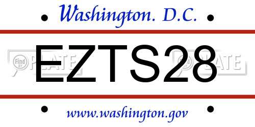 EZTS28 District Of Columbia License Plate