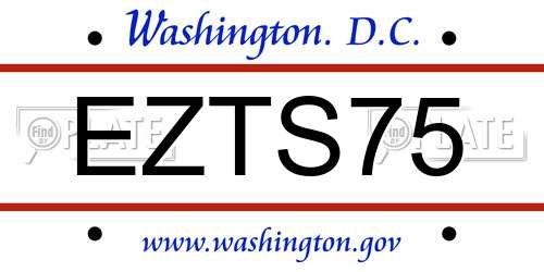 EZTS75 District Of Columbia License Plate