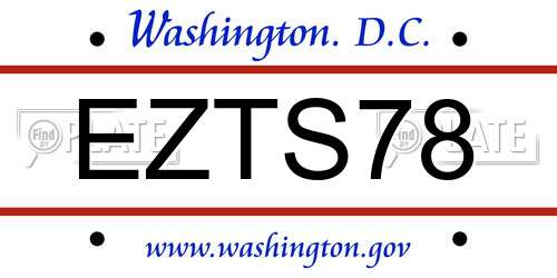 EZTS78 District Of Columbia License Plate