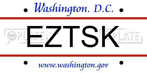 EZTSK District Of Columbia License Plate