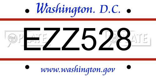 EZZ528 District Of Columbia License Plate