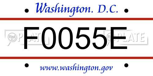 F0055E District Of Columbia License Plate