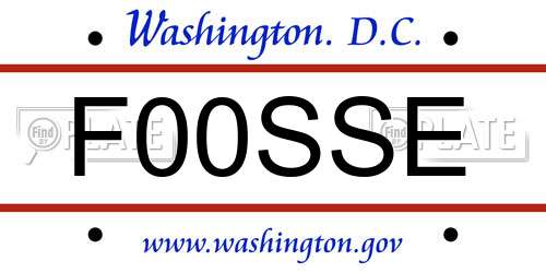 F00SSE District Of Columbia License Plate
