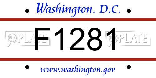 F1281 District Of Columbia License Plate