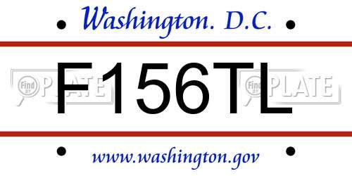 F156TL District Of Columbia License Plate