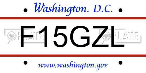 F15GZL District Of Columbia License Plate