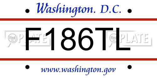 F186TL District Of Columbia License Plate