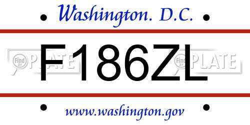 F186ZL District Of Columbia License Plate