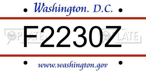 F2230Z District Of Columbia License Plate