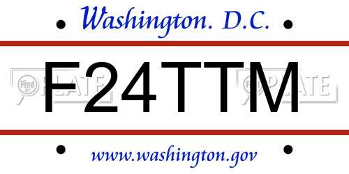 F24TTM District Of Columbia License Plate