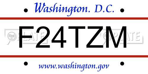 F24TZM District Of Columbia License Plate