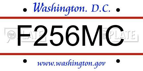 F256MC District Of Columbia License Plate