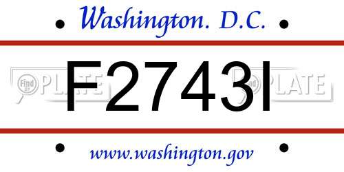 F2743I District Of Columbia License Plate