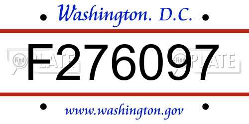 F276097 District Of Columbia License Plate