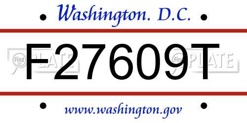 F27609T District Of Columbia License Plate