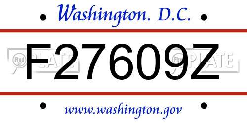 F27609Z District Of Columbia License Plate