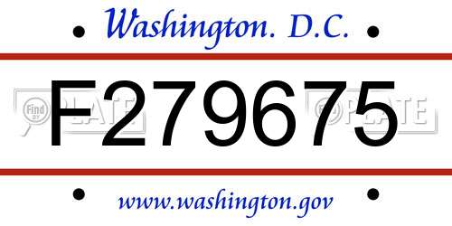 F279675 District Of Columbia License Plate