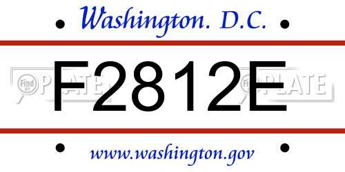 F2812E District Of Columbia License Plate