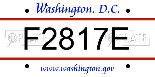 F2817E District Of Columbia License Plate