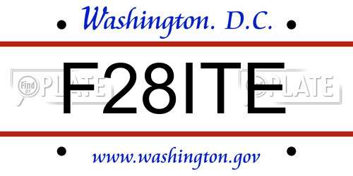 F28ITE District Of Columbia License Plate