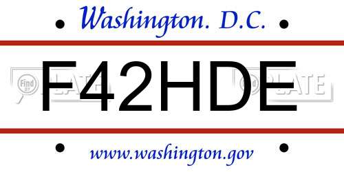 F42HDE District Of Columbia License Plate