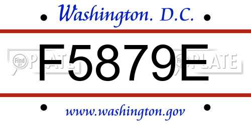 F5879E District Of Columbia License Plate