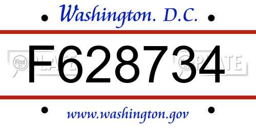 F628734 District Of Columbia License Plate