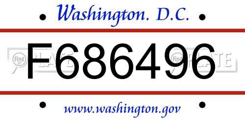 F686496 District Of Columbia License Plate