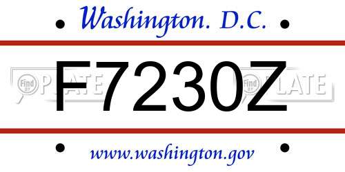 F7230Z District Of Columbia License Plate