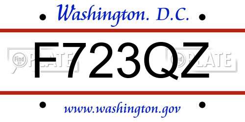 F723QZ District Of Columbia License Plate