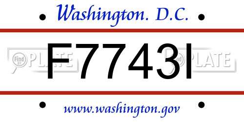 F7743I District Of Columbia License Plate