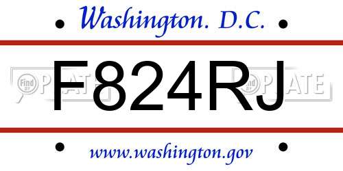 F824RJ District Of Columbia License Plate