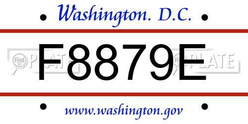 F8879E District Of Columbia License Plate