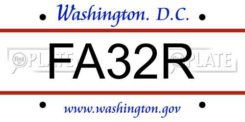 FA32R District Of Columbia License Plate