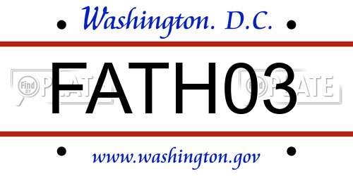 FATH03 District Of Columbia License Plate