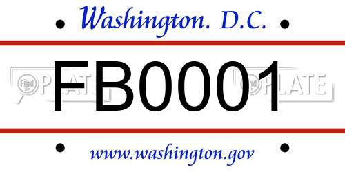 FB0001 District Of Columbia License Plate