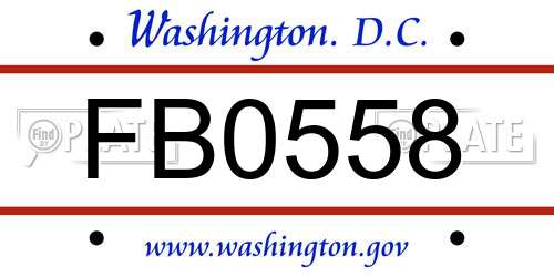 FB0558 District Of Columbia License Plate