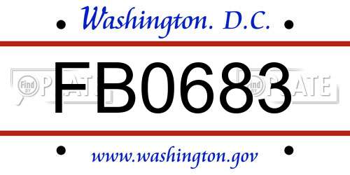 FB0683 District Of Columbia License Plate