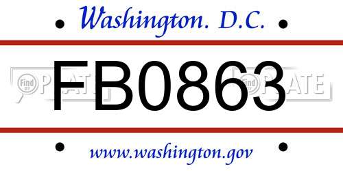 FB0863 District Of Columbia License Plate