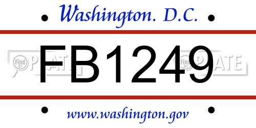 FB1249 District Of Columbia License Plate