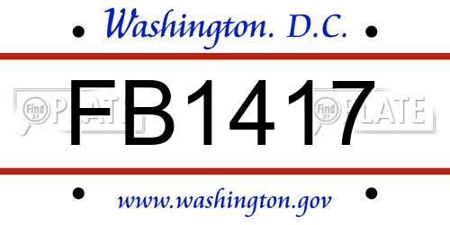FB1417 District Of Columbia License Plate