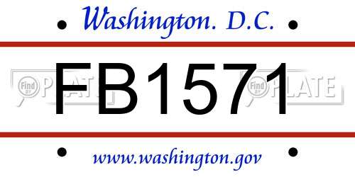 FB1571 District Of Columbia License Plate