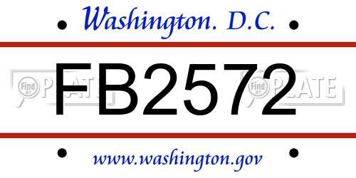 FB2572 District Of Columbia License Plate