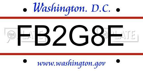 FB2G8E District Of Columbia License Plate